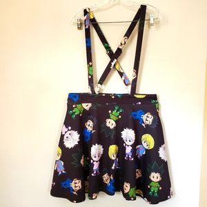 XL Black Hot Topic Hunter X Hunter Suspender Circle Skirt Dress